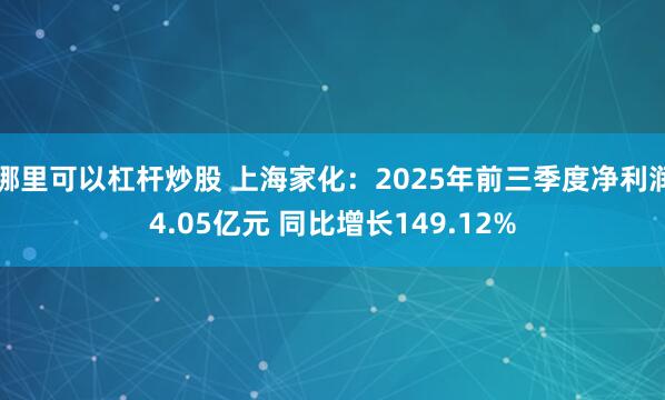 哪里可以杠杆炒股 上海家化：2025年前三季度净利润4.05亿元 同比增长149.12%