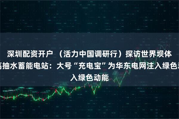 深圳配资开户 （活力中国调研行）探访世界坝体最高抽水蓄能电站：大号“充电宝”为华东电网注入绿色动能