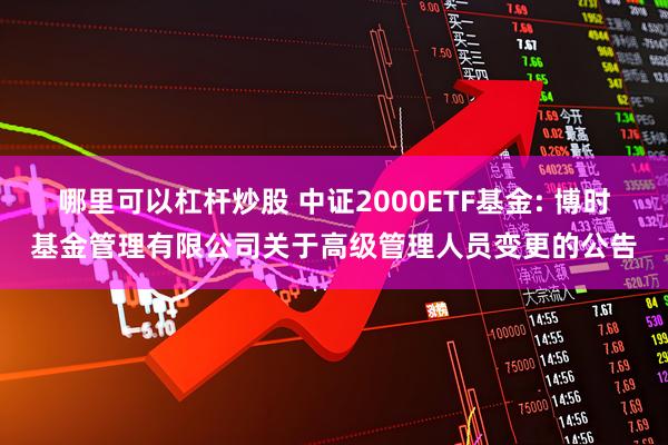 哪里可以杠杆炒股 中证2000ETF基金: 博时基金管理有限公司关于高级管理人员变更的公告